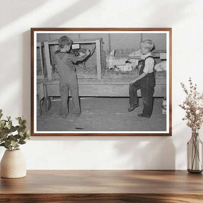 Children at 4 - H Poultry Fair in Sublette Kansas 1939 - Available at KNOWOL