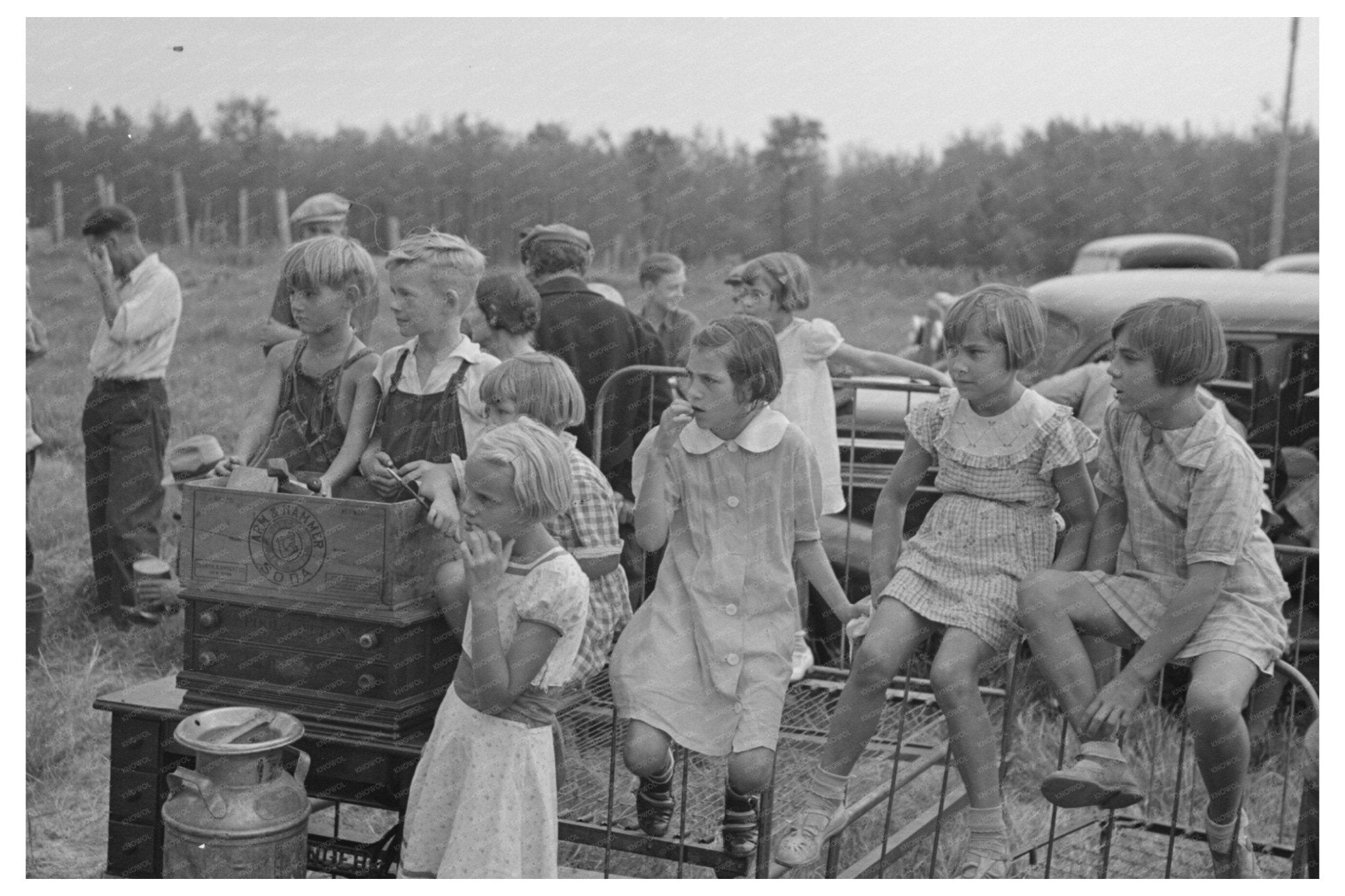 Children at Auction in Orth Minnesota August 1937 - Available at KNOWOL