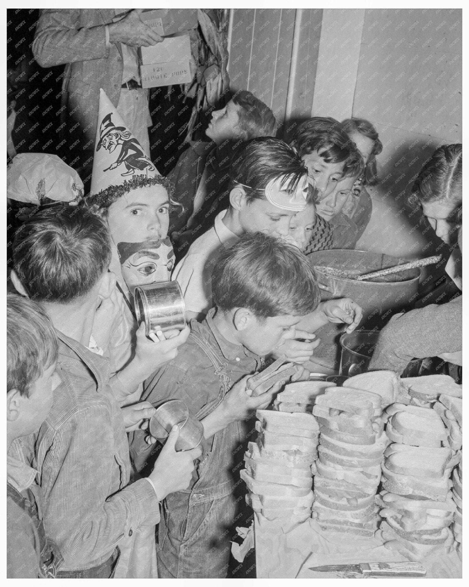 Children at Halloween Party in Shafter Migrant Camp Kern County California November 1938 - Available at KNOWOL