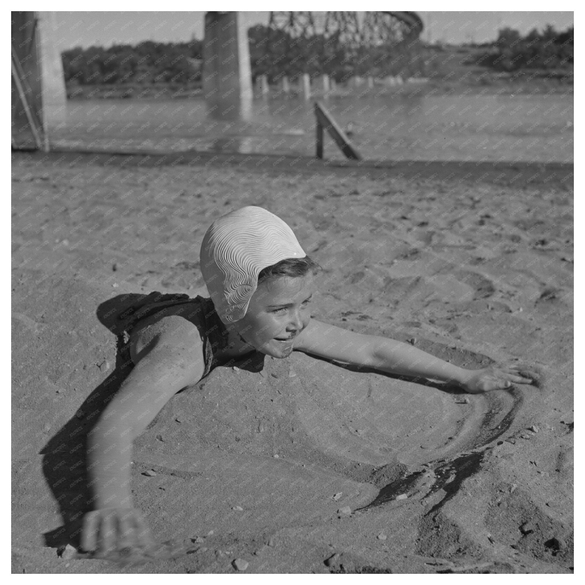 Children at Redding California Beach June 1942 - Available at KNOWOL