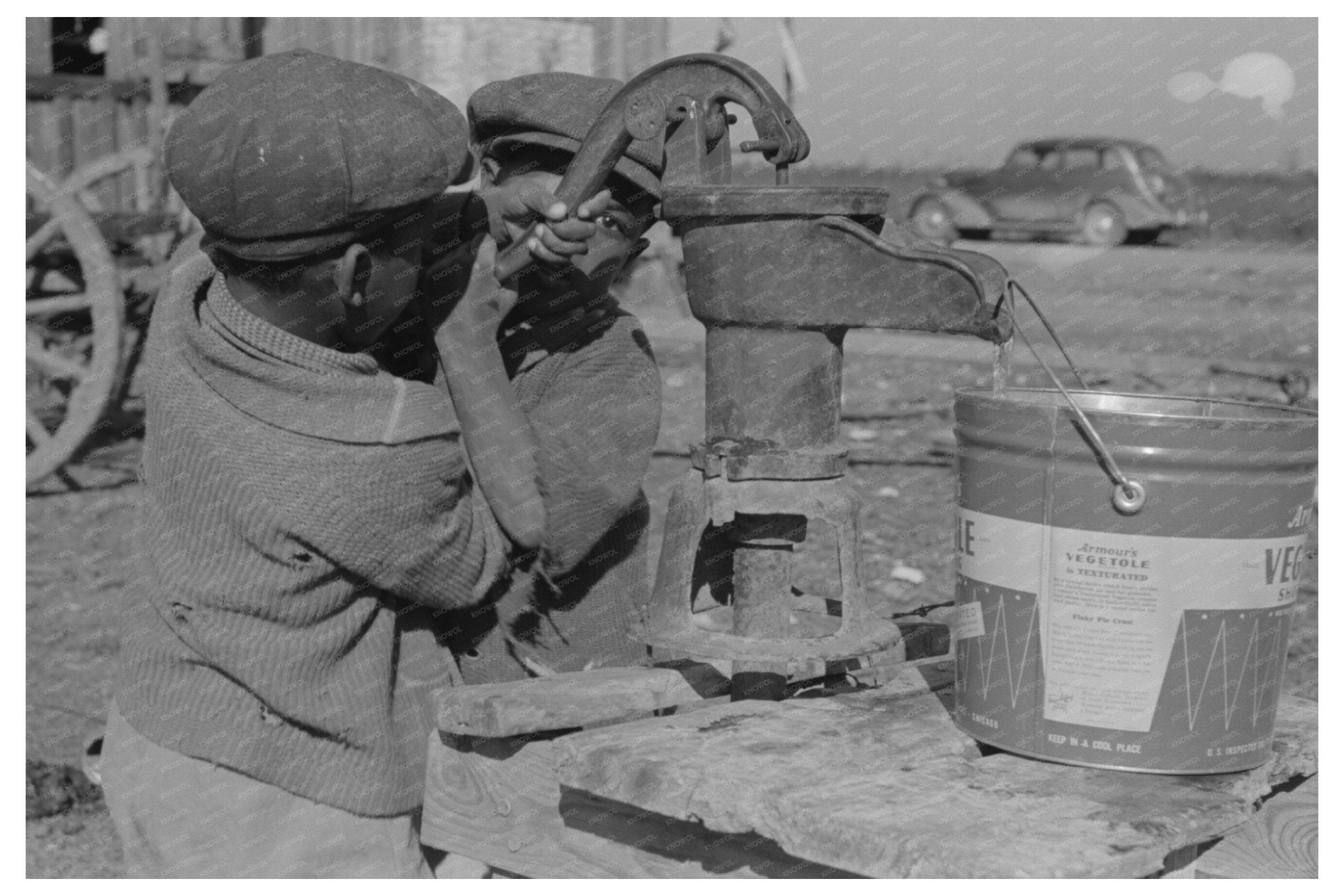 Children at Water Pump in Louisiana 1939 - Available at KNOWOL