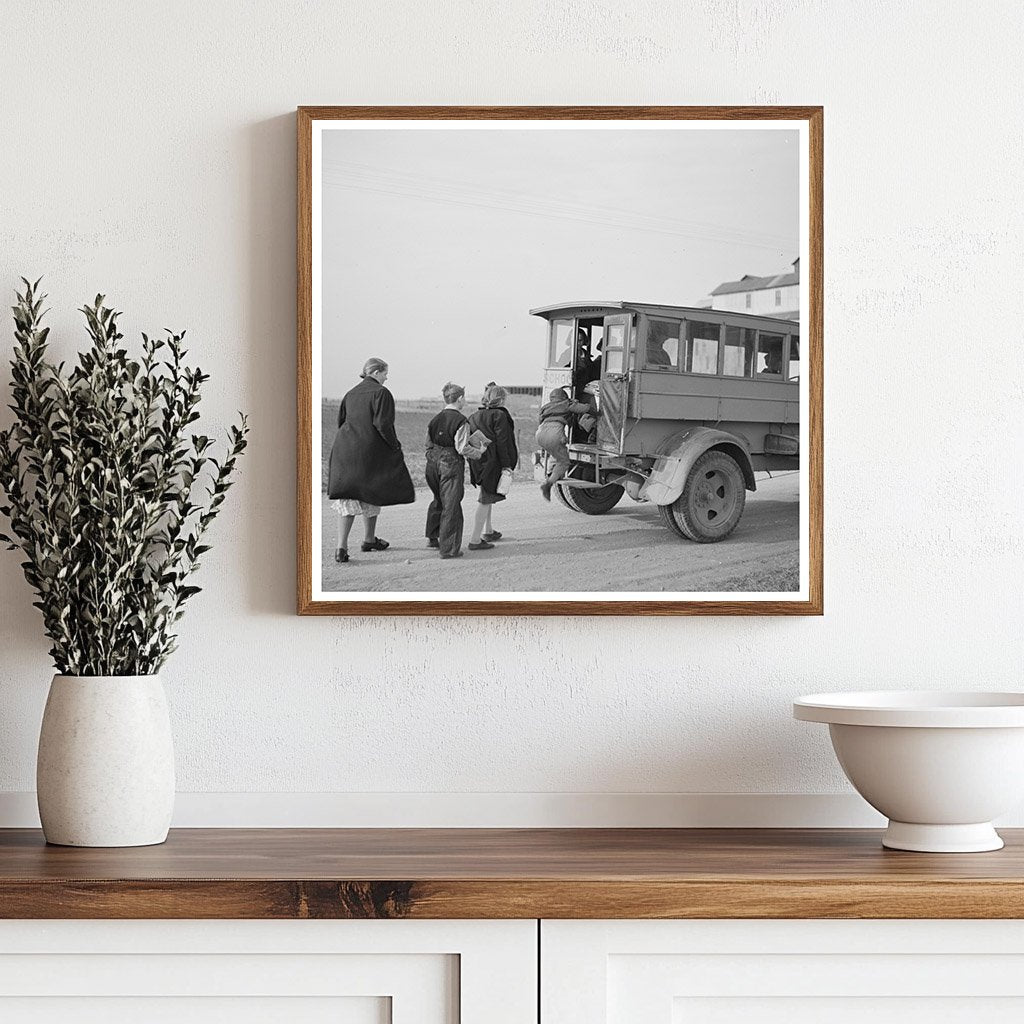 Children Boarding School Bus Fowler Indiana April 1937 - Available at KNOWOL