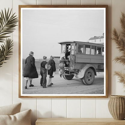 Children Boarding School Bus Fowler Indiana April 1937 - Available at KNOWOL