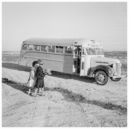 Children Boarding School Bus in Dead Ox Flat Oregon 1939 - Available at KNOWOL