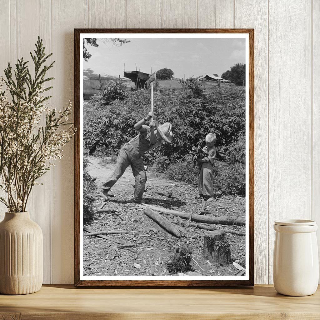 Children Chopping Wood in Muskogee County Oklahoma 1939 - Available at KNOWOL