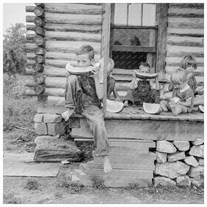 Children Eating Watermelon in North Carolina 1939 - Available at KNOWOL