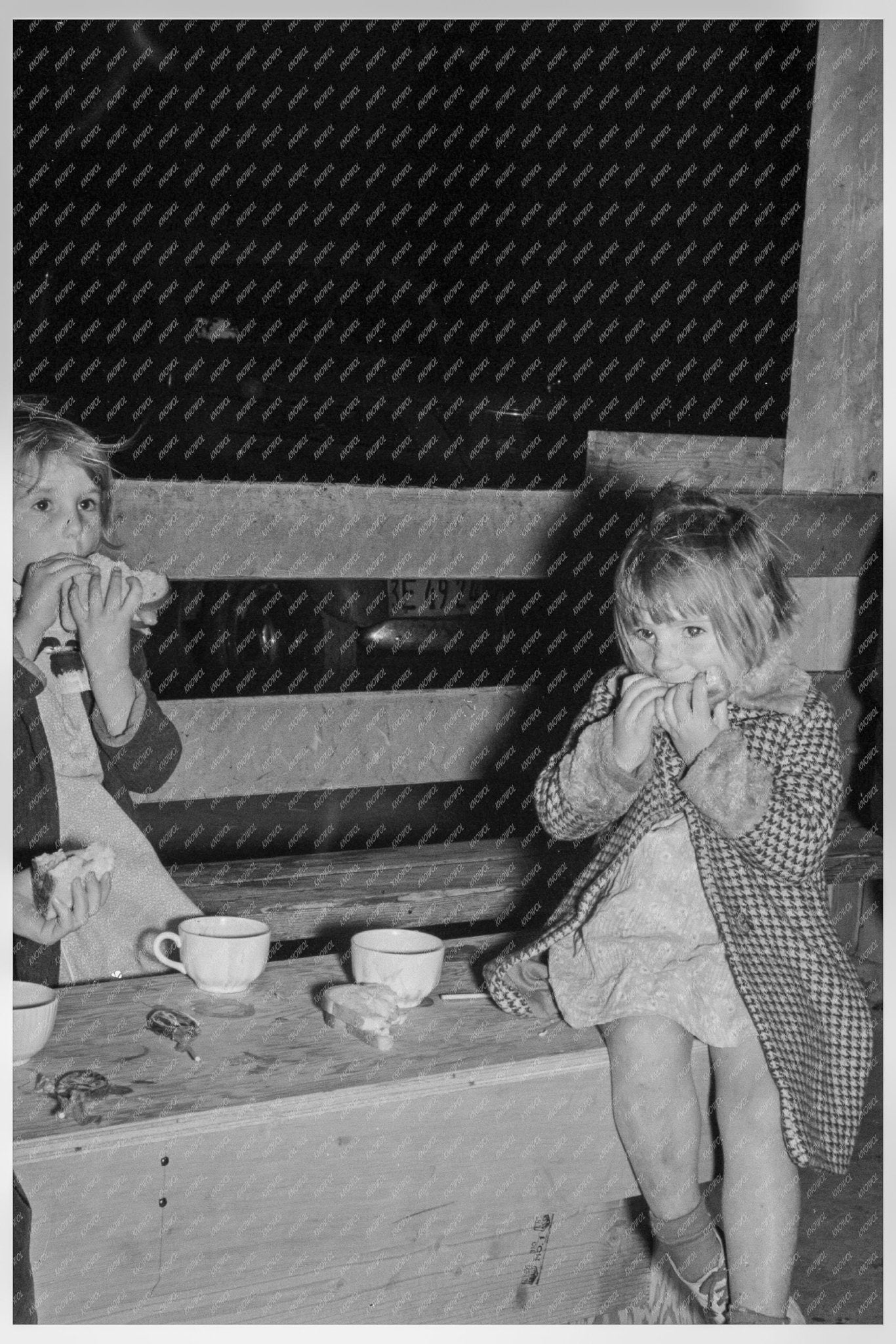 Children Enjoying Refreshments at Shafter Camp 1938 - Available at KNOWOL