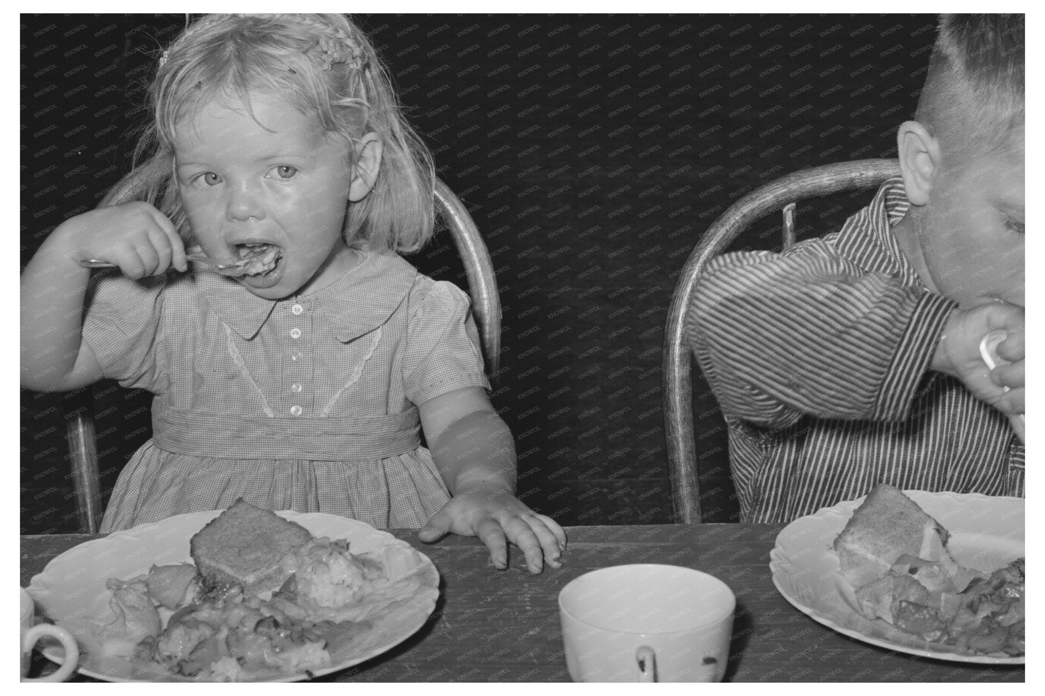 Children Having Lunch at WPA Nursery School May 1940 - Available at KNOWOL