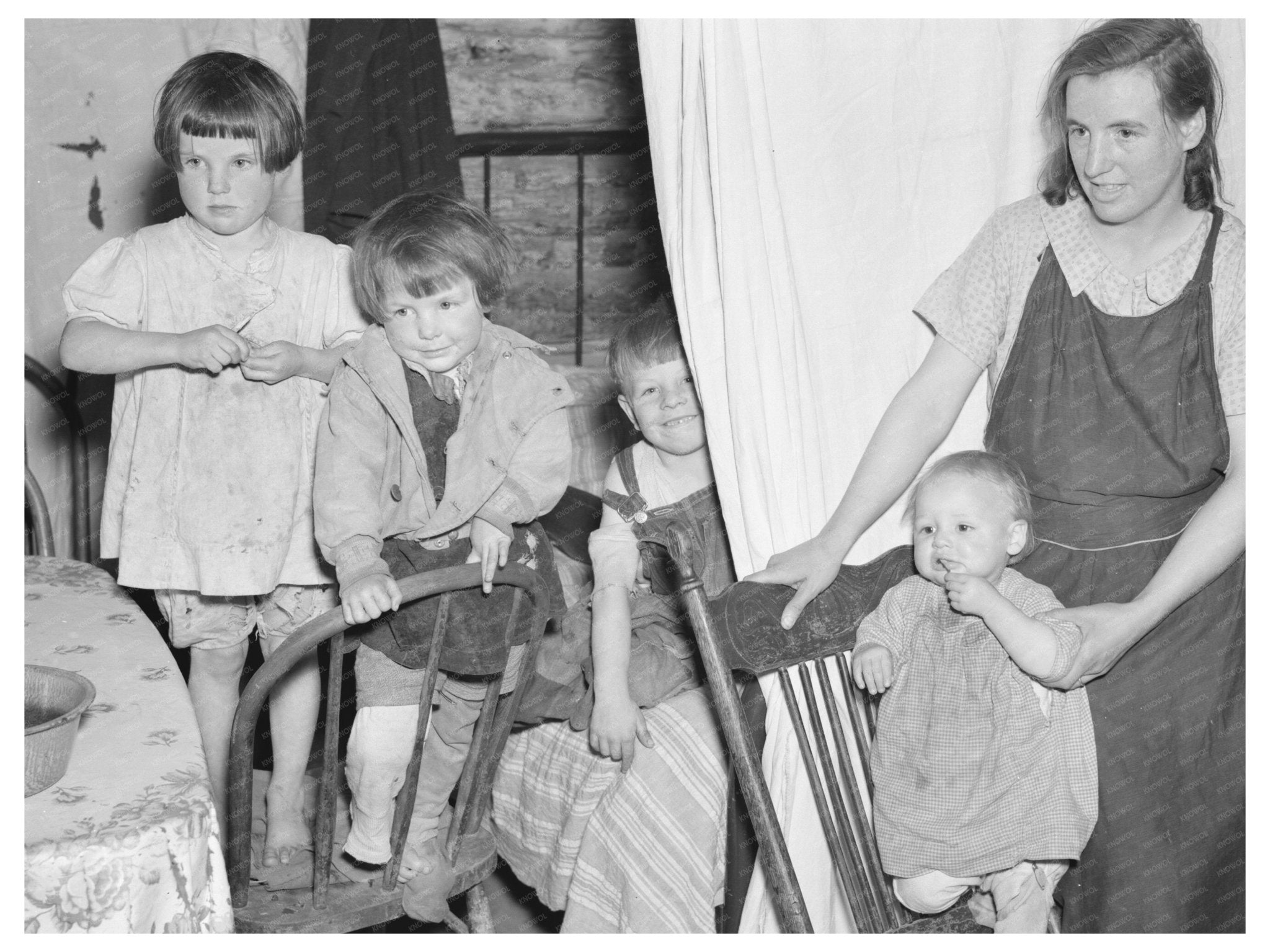 Children in One - Room Shack Tipler Wisconsin May 1937 - Available at KNOWOL