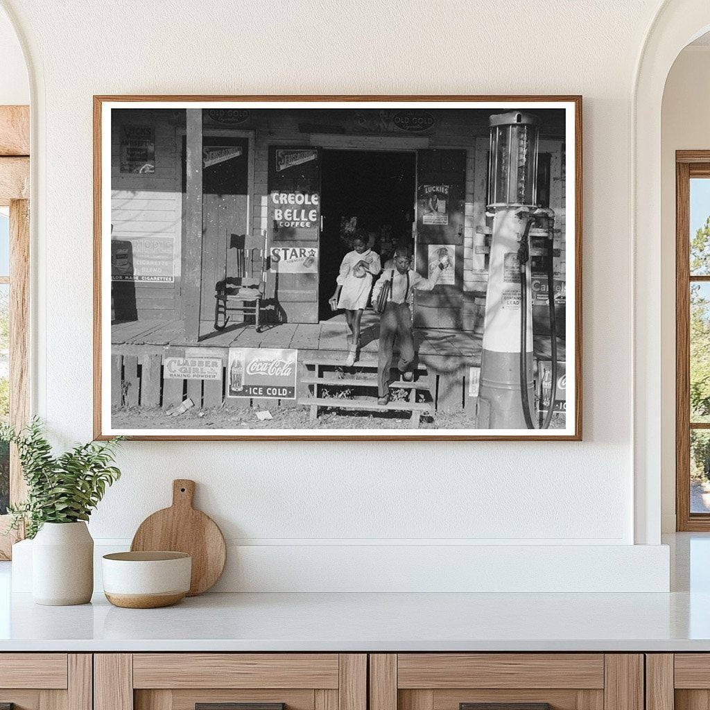 Children Leaving Store in Mix Louisiana 1938 - Available at KNOWOL