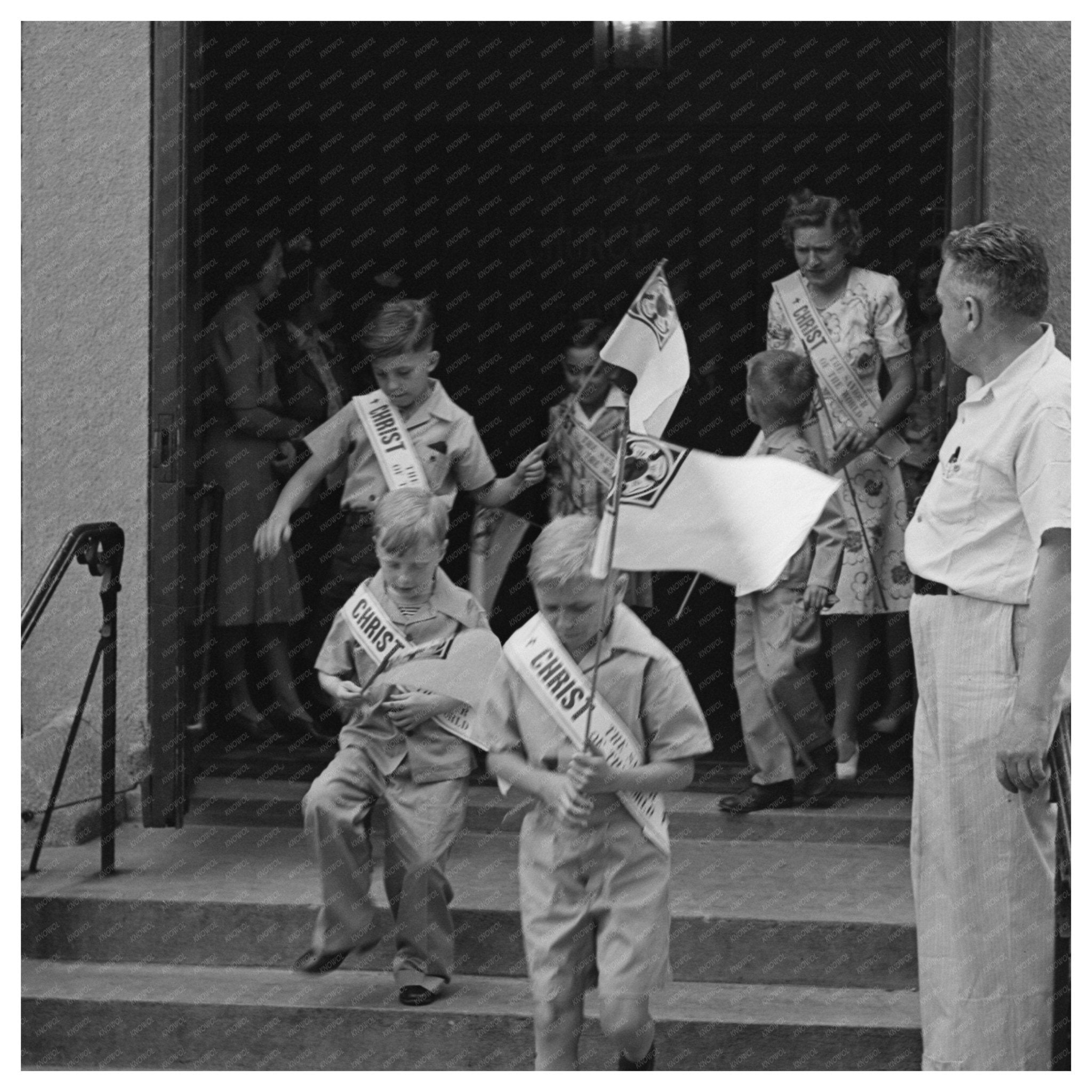 Children Leaving Sunday School Brooklyn June 1944 - Available at KNOWOL