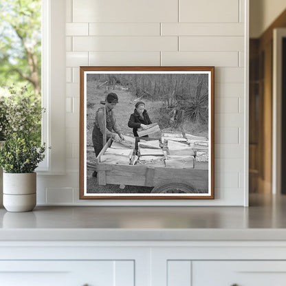 Children Loading Firewood in Rural Michigan 1937 - Available at KNOWOL