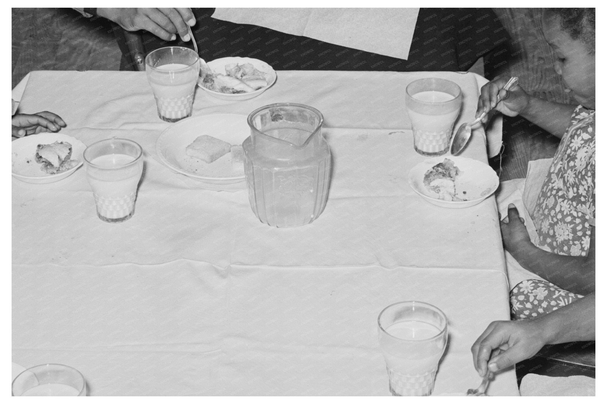 Children Lunching in Nursery School Arkansas 1938 - Available at KNOWOL