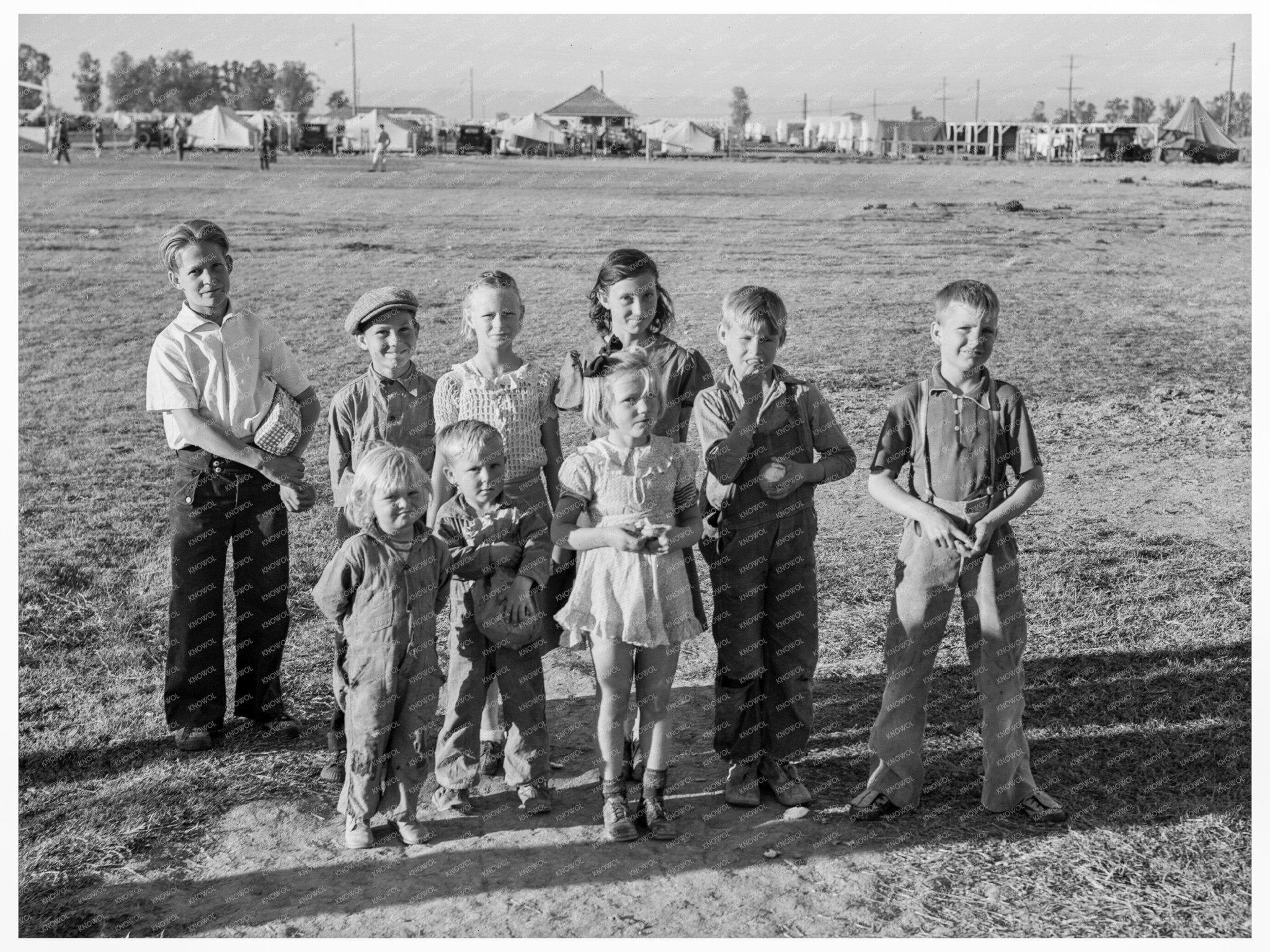 Children of Migratory Pea Pickers Brawley Camp 1939 - Available at KNOWOL