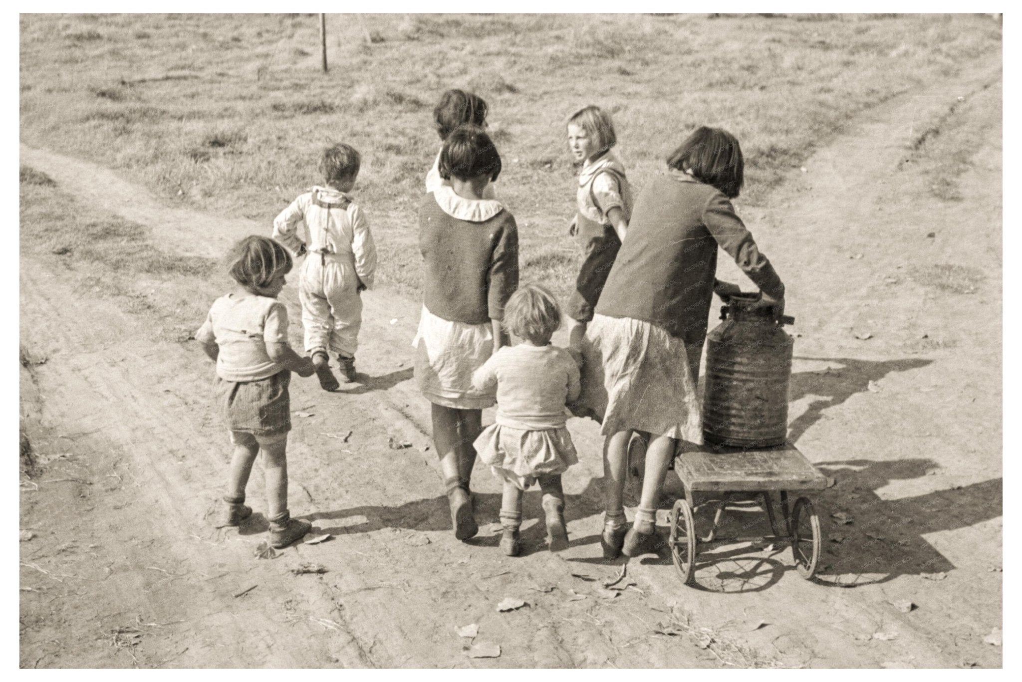 Children of Migratory Workers Hauling Water San Joaquin Valley California 1936 - Available at KNOWOL