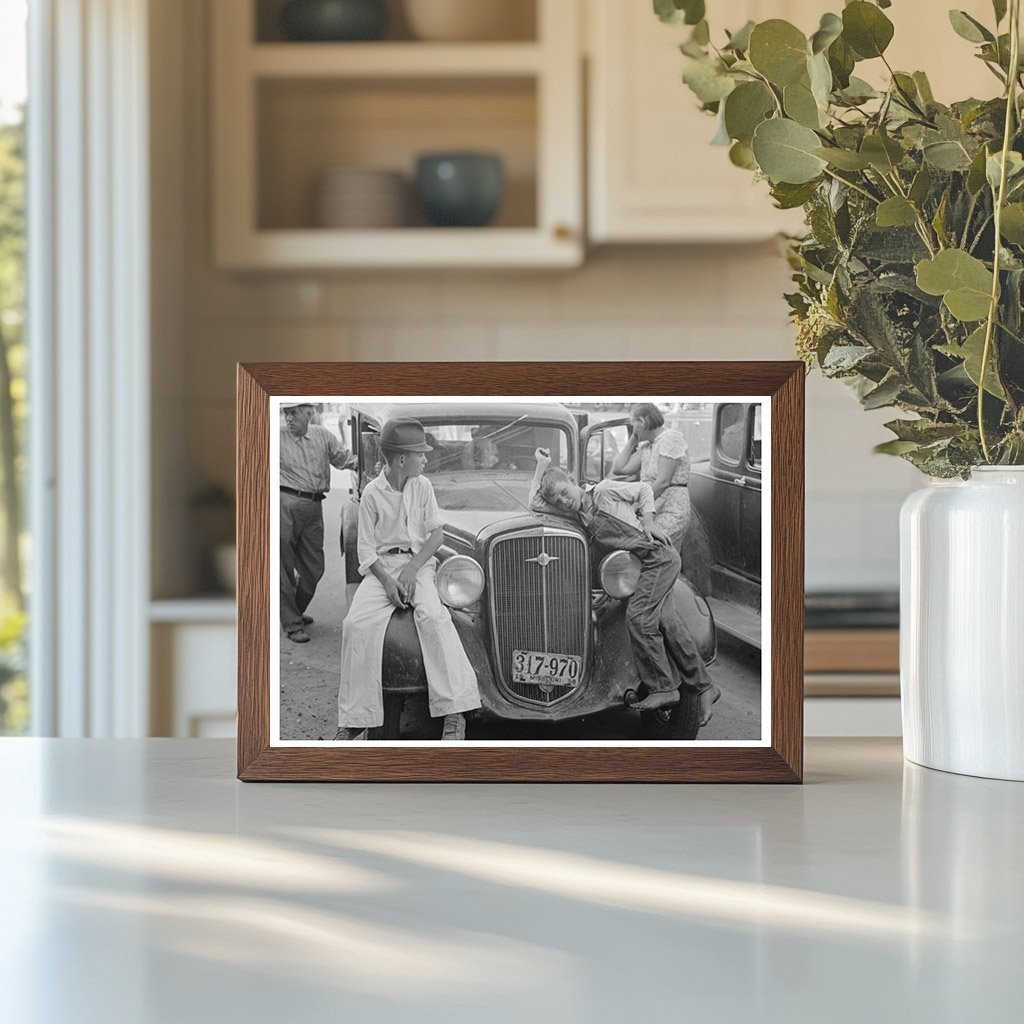 Children on Car Fenders Steele Missouri August 1938 - Available at KNOWOL