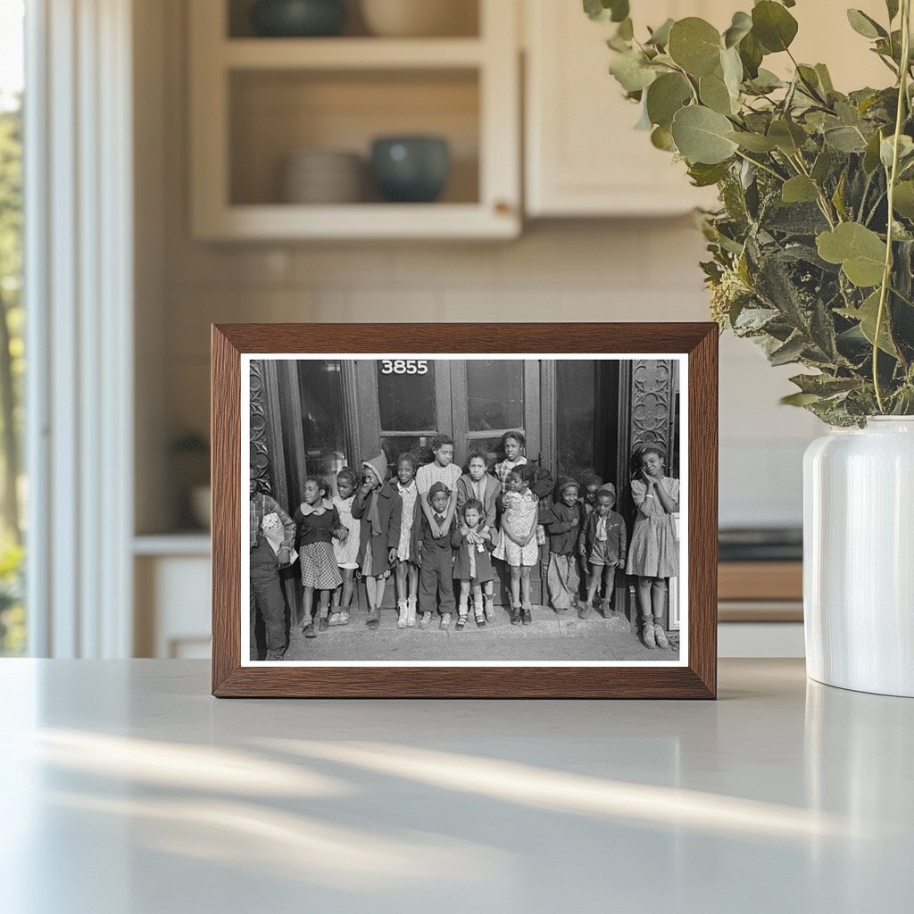 Children on South Side Chicago April 1941 Black and White Negative - Available at KNOWOL