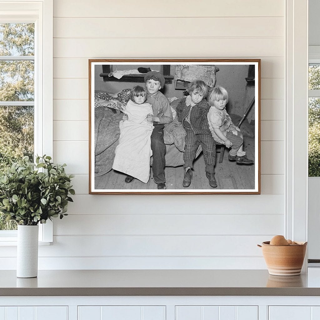 Children Outside Farmhouse in Sheridan County Montana 1937 - Available at KNOWOL