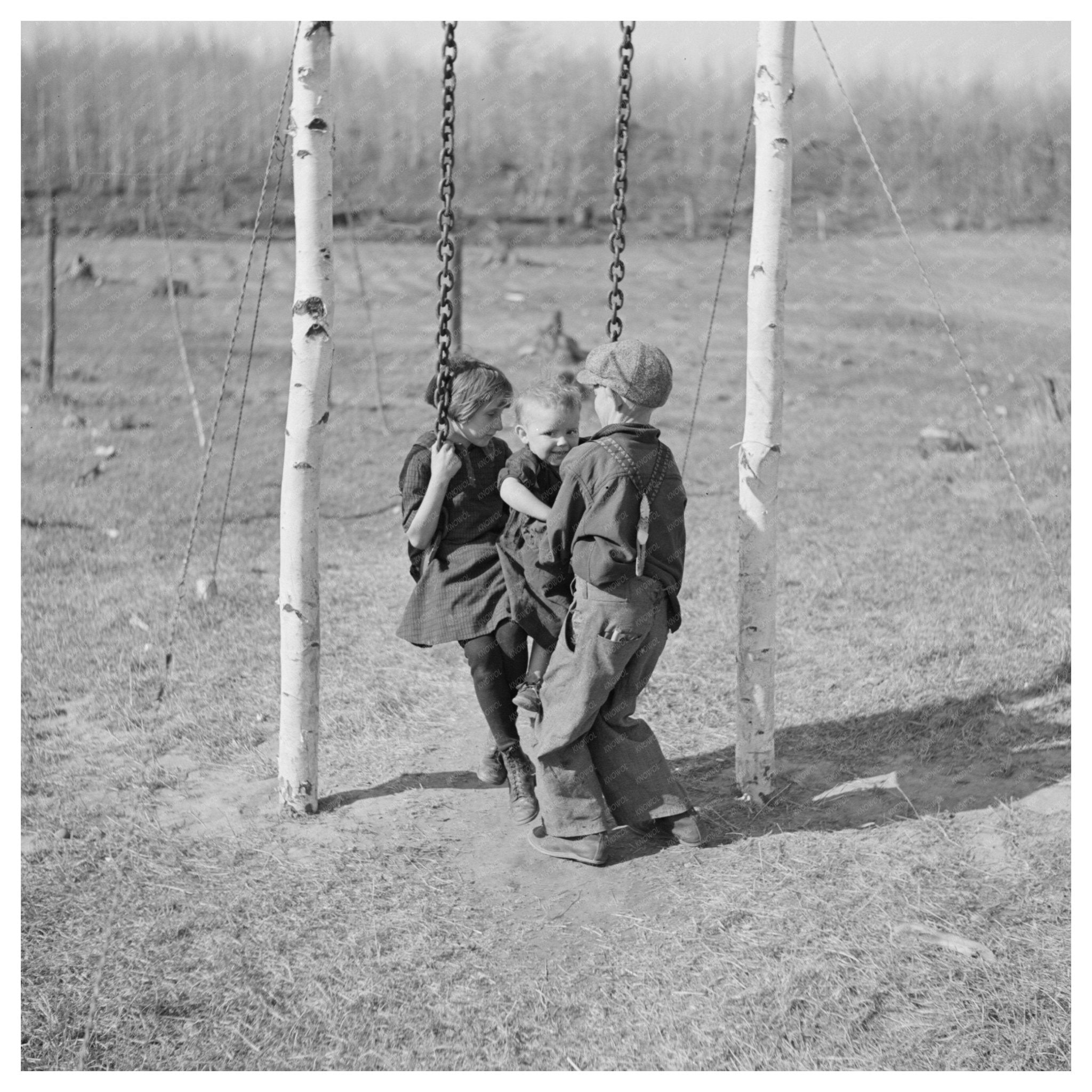 Children Playing by Long Lake Wisconsin May 1937 - Available at KNOWOL