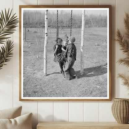 Children Playing by Long Lake Wisconsin May 1937 - Available at KNOWOL