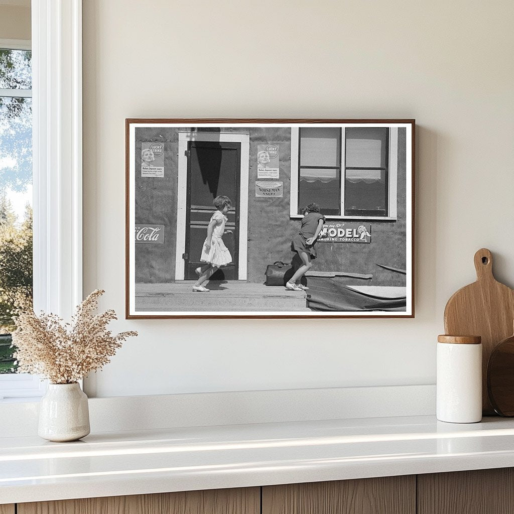 Children Playing in Front of Saloon Gemmel Minnesota 1937 - Available at KNOWOL