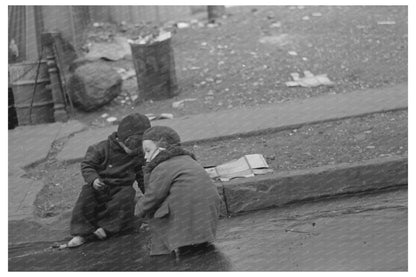 Children Playing in Gutter Bronx November 1936 - Available at KNOWOL