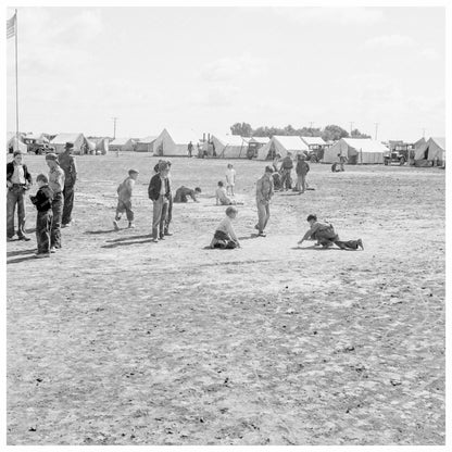 Children Playing in Migratory Labor Camp February 1939 - Available at KNOWOL