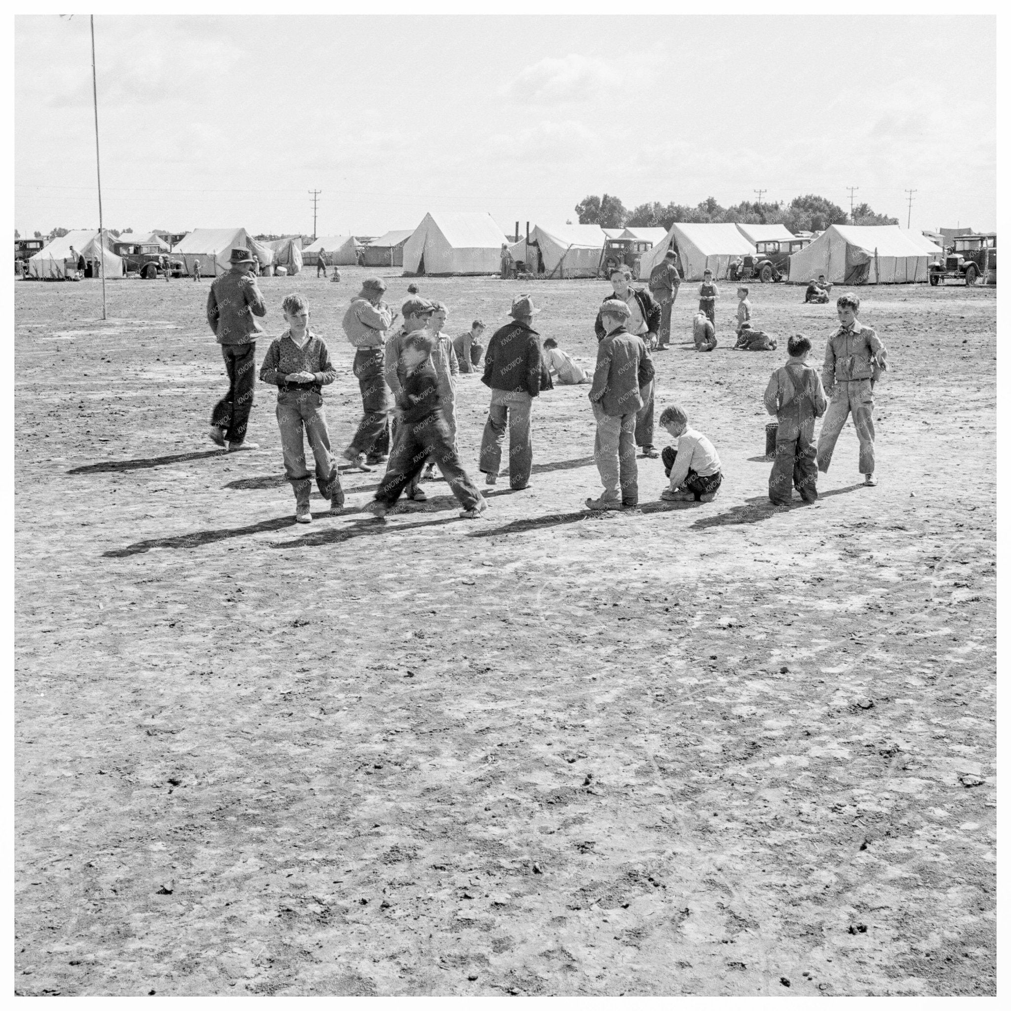 Children Playing Marbles in Labor Camp February 1939 - Available at KNOWOL