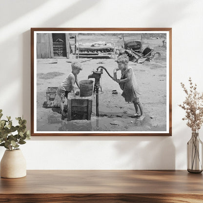 Children Pump Water at Mays Avenue Camp Oklahoma City 1939 - Available at KNOWOL