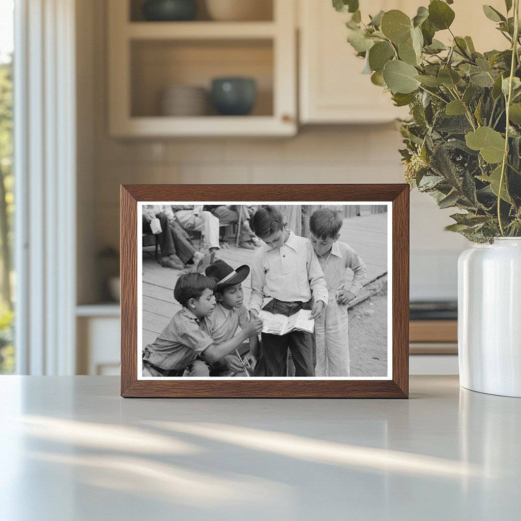 Children Reading Comics in Mogollon New Mexico 1940 - Available at KNOWOL