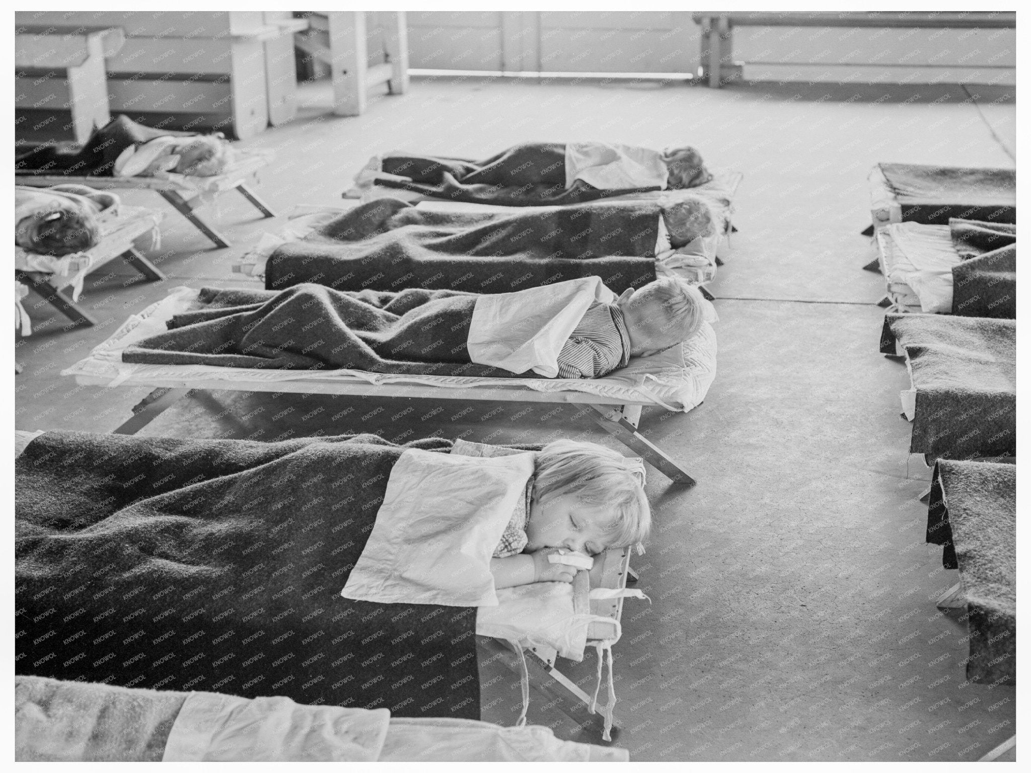 Children Resting in Nursery School February 1939 - Available at KNOWOL