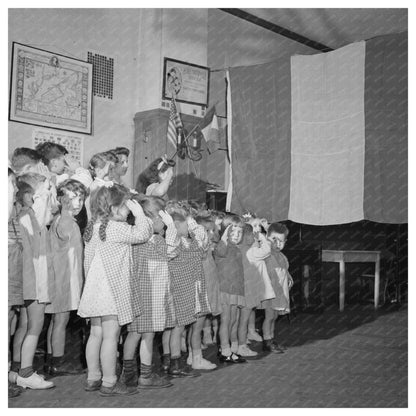 Children Saluting French Flag June 6 1944 New York City - Available at KNOWOL