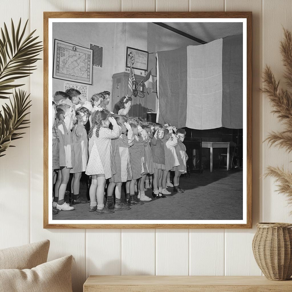 Children Saluting French Flag June 6 1944 New York City - Available at KNOWOL