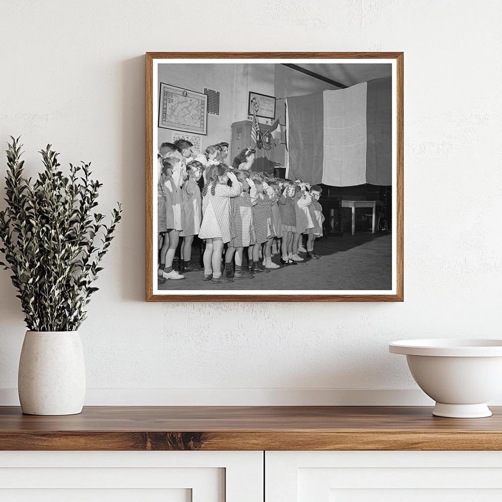 Children Saluting French Flag June 6 1944 New York City - Available at KNOWOL