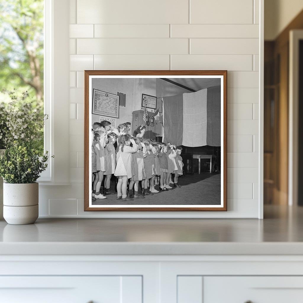 Children Saluting French Flag June 6 1944 New York City - Available at KNOWOL