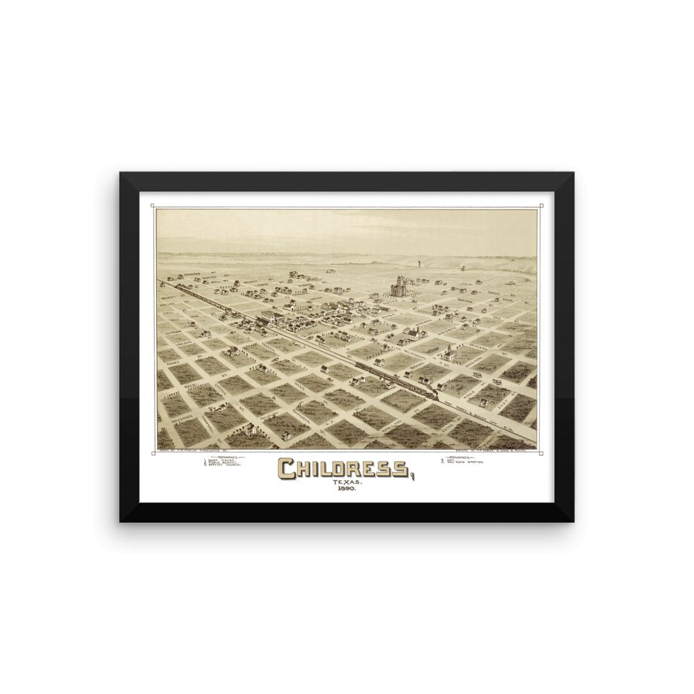 Childress, Texas 1890 Framed - Available at KNOWOL