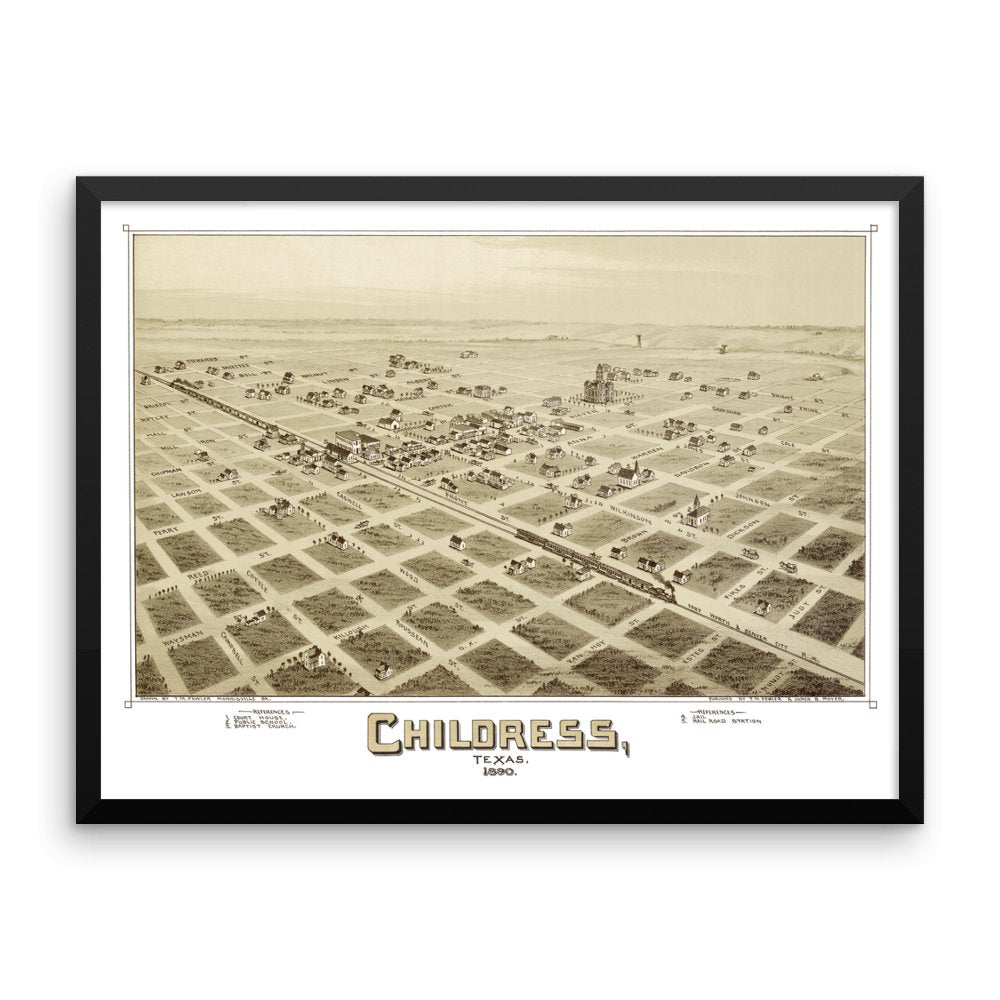 Childress, Texas 1890 Framed - Available at KNOWOL