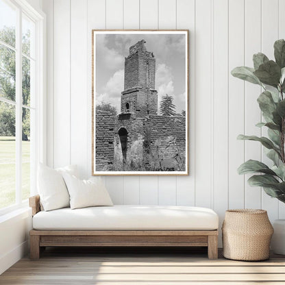 Chimney of Fire - Damaged Plantation House Louisiana 1938 - Available at KNOWOL