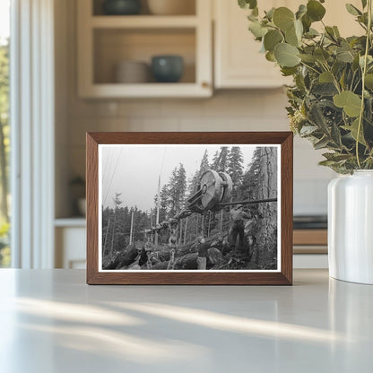 Choker Operator at Long Bell Lumber Company 1941 - Available at KNOWOL