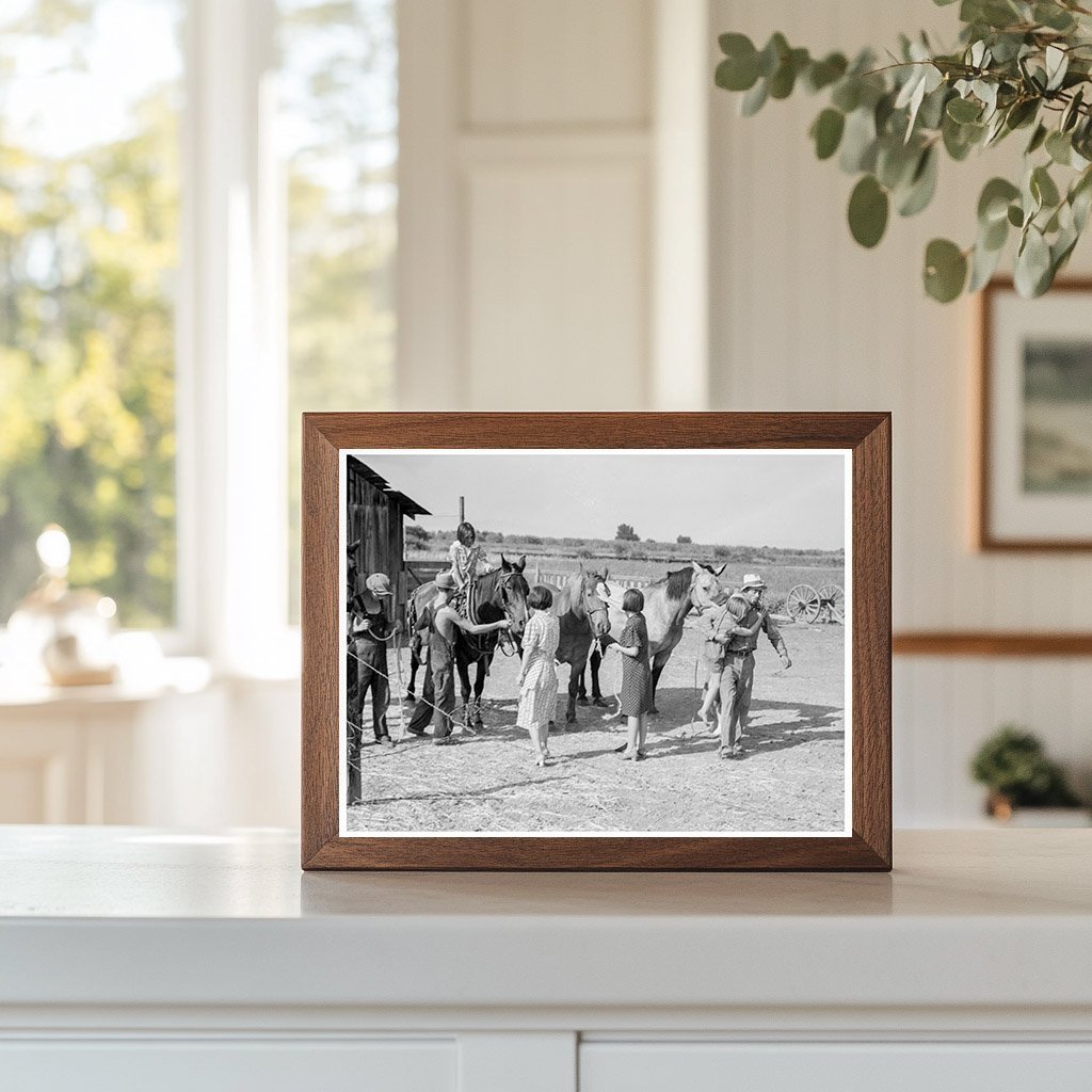 Chris Adolf and Children on Yakima Valley Farm 1939 - Available at KNOWOL