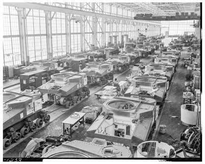 Chrysler Tank Arsenal Detroit 1944 M - 3 Tanks Assembly Lines - Available at KNOWOL