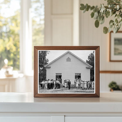 Church Members Gather After Services at Wheeleys Church 1939 - Available at KNOWOL