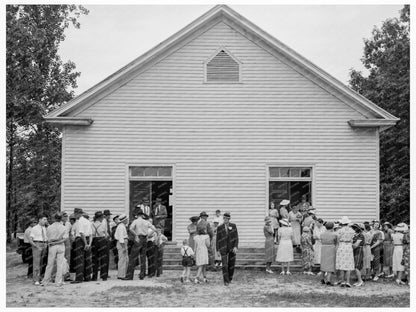 Church Members Gather After Services at Wheeleys Church 1939 - Available at KNOWOL