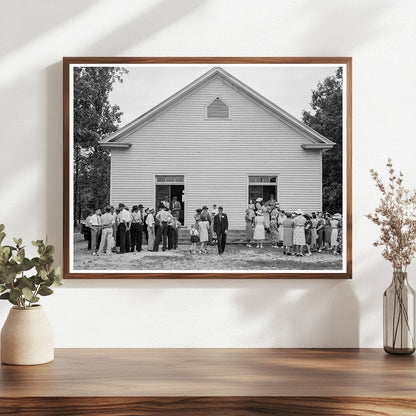 Church Members Gather After Services at Wheeleys Church 1939 - Available at KNOWOL