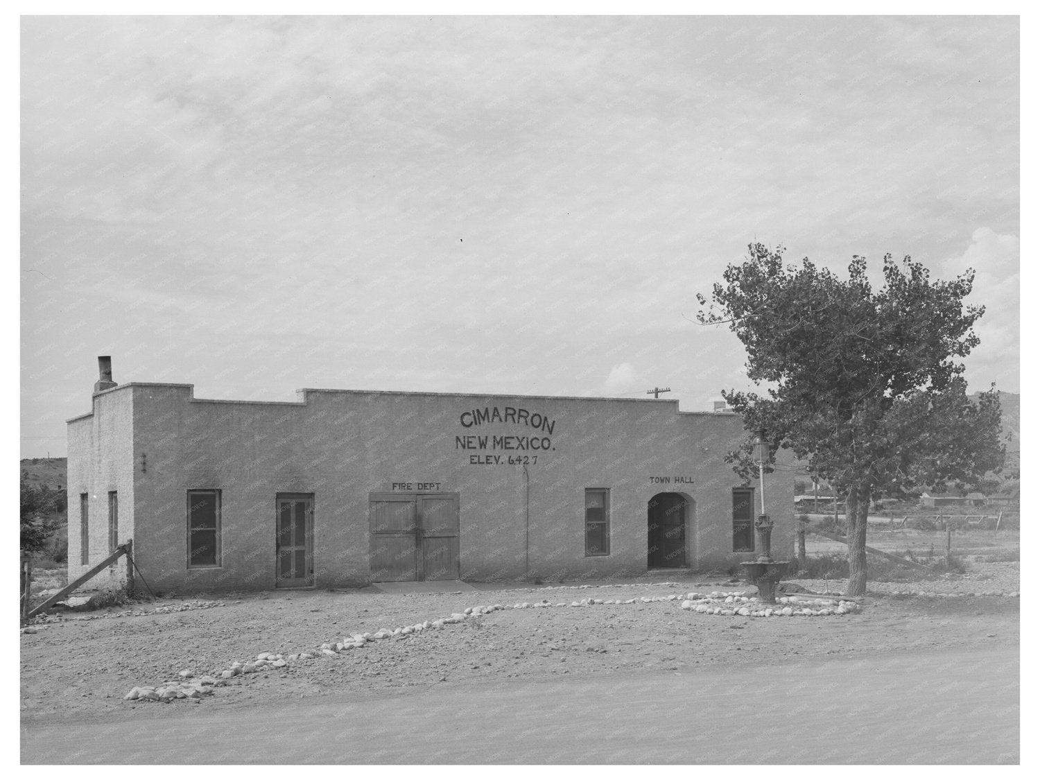 Cimarron New Mexico Town Hall August 1939 Photo - Available at KNOWOL
