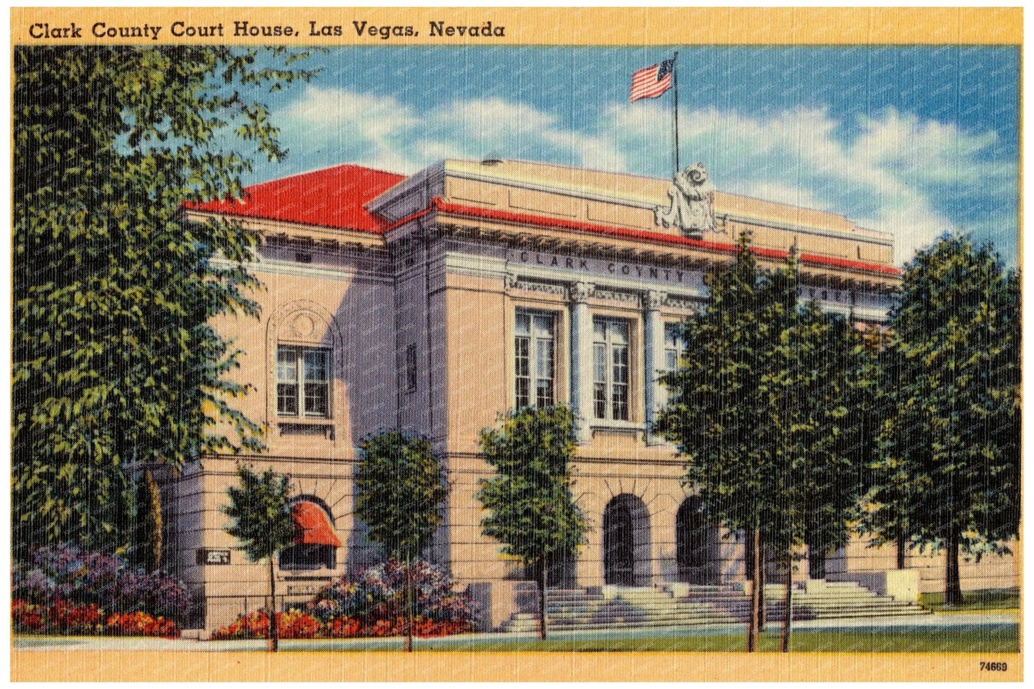 Clark County Court House Vintage Postcard 1930 - 1945 - Available at KNOWOL