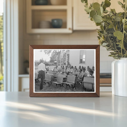 Clients Listening to Speech at Southeast Missouri Farms 1938 - Available at KNOWOL