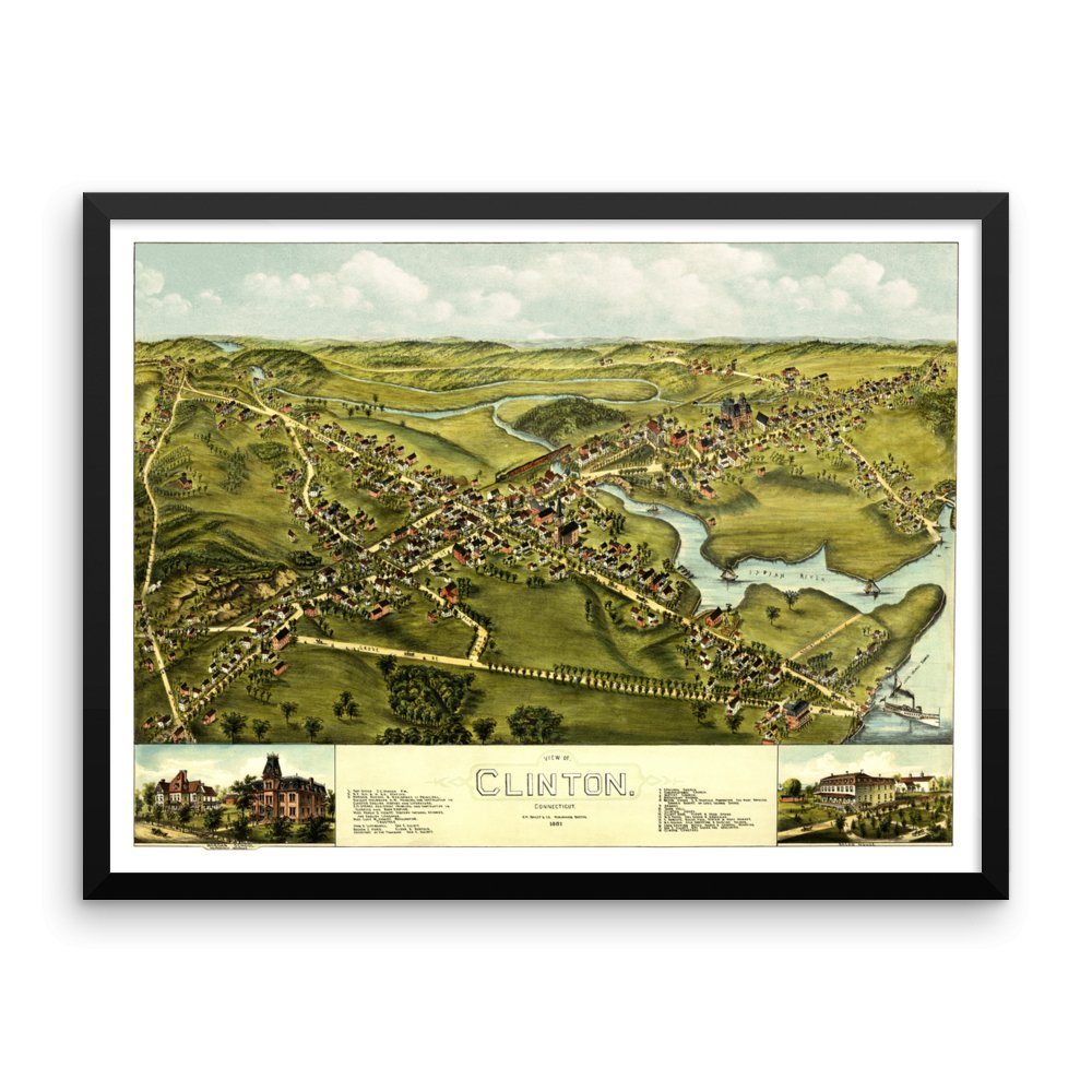 Clinton, CT 1881 Framed - Available at KNOWOL