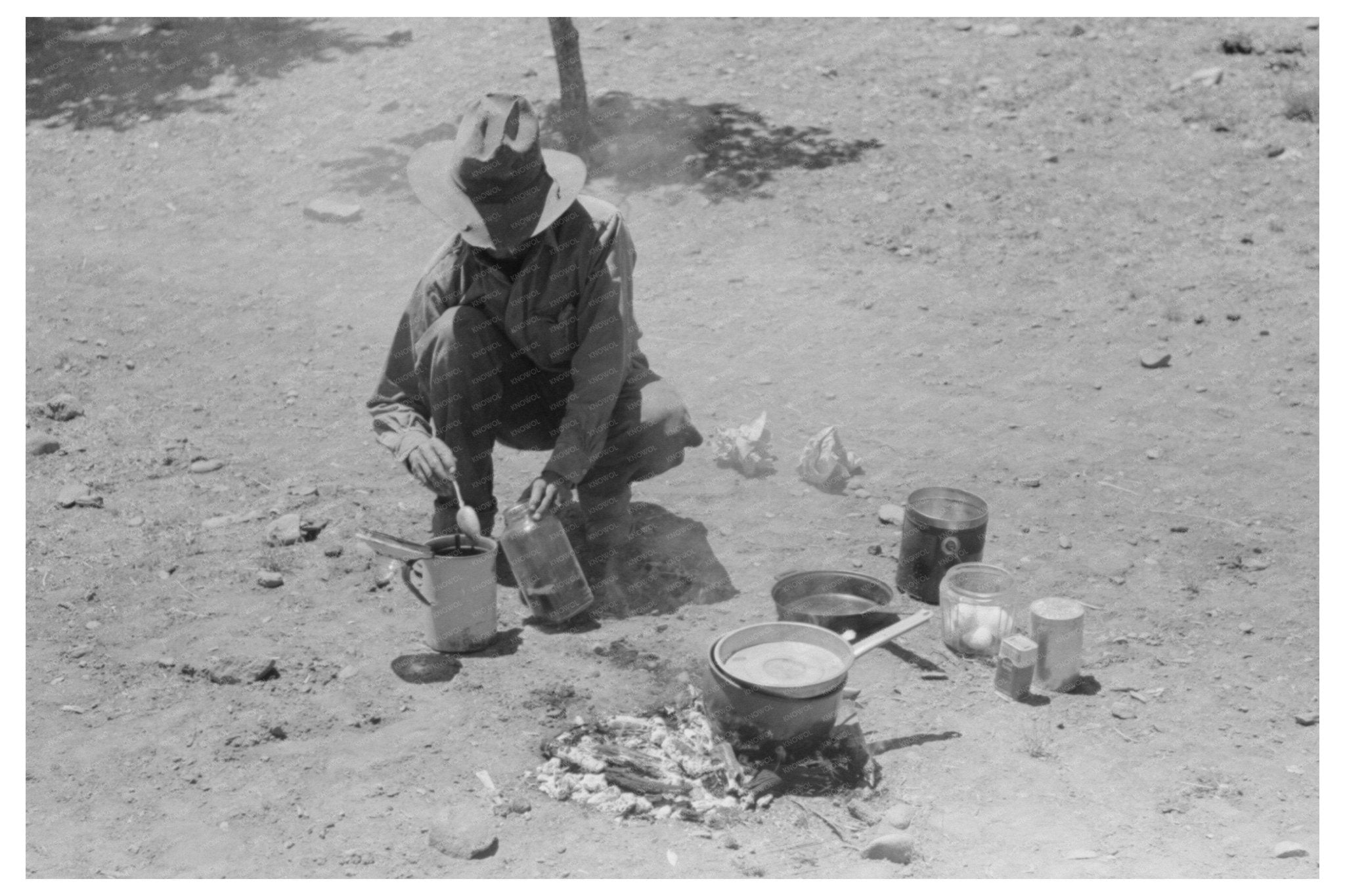 Coffee Preparation in Pie Town New Mexico 1940 - Available at KNOWOL