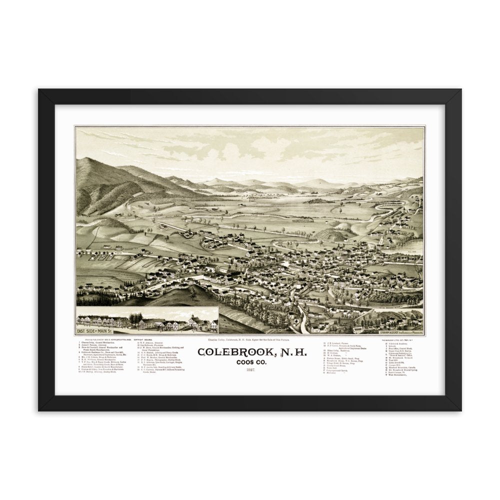 Colebrook, NH 1887 Framed - Available at KNOWOL